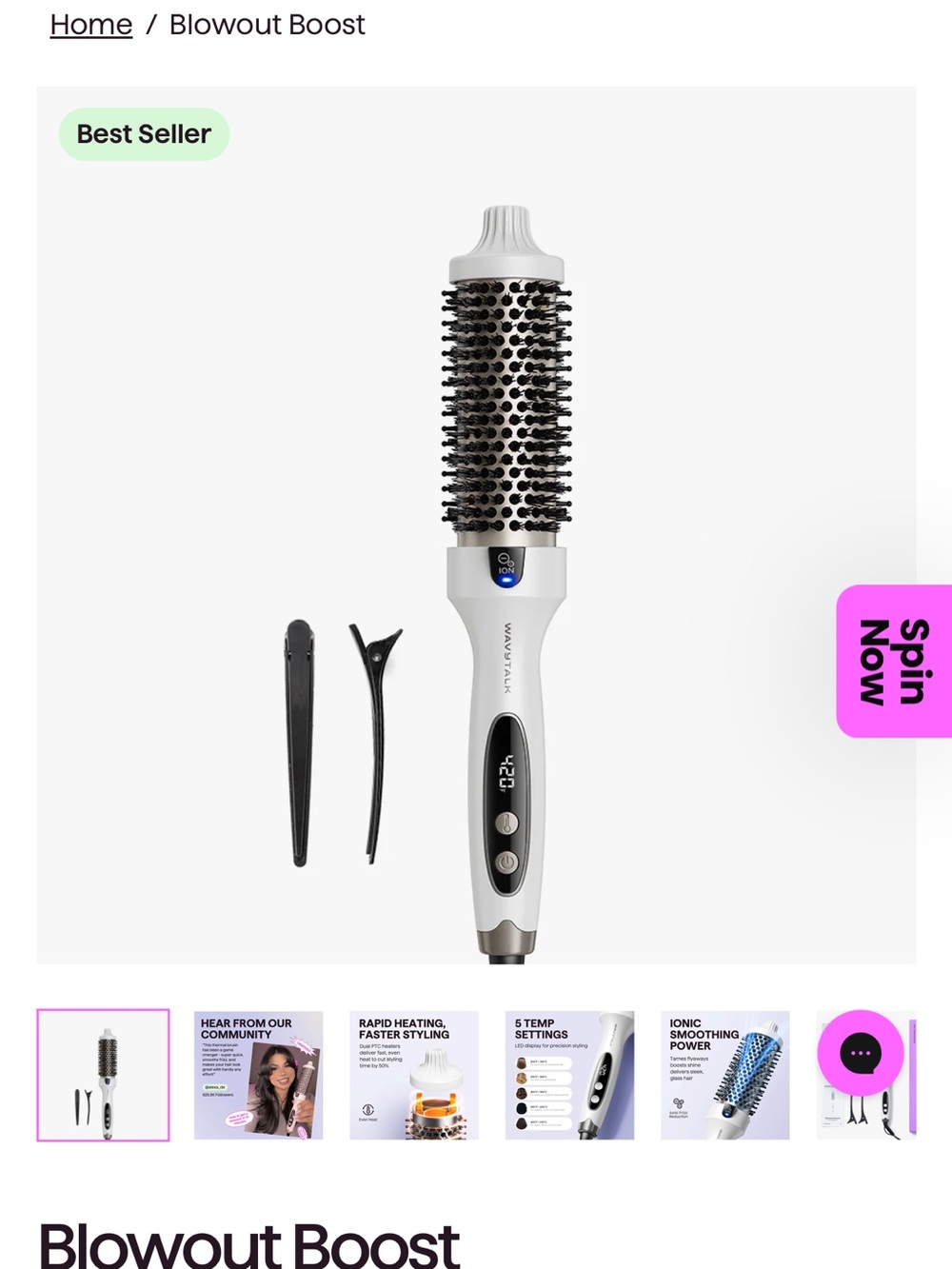 WavyTalk White Blowout Boost Hot Air Brush